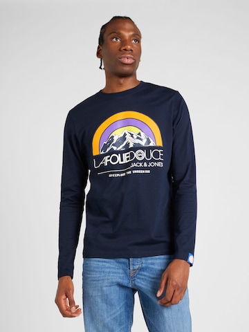 JACK & JONES T-Shirt 'MOUNTAIN' in Blau: predná strana