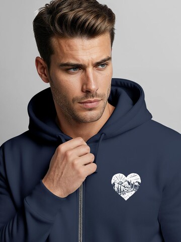 Neverless Sweatjacke 'Wanderlust'‌‌ in Blau