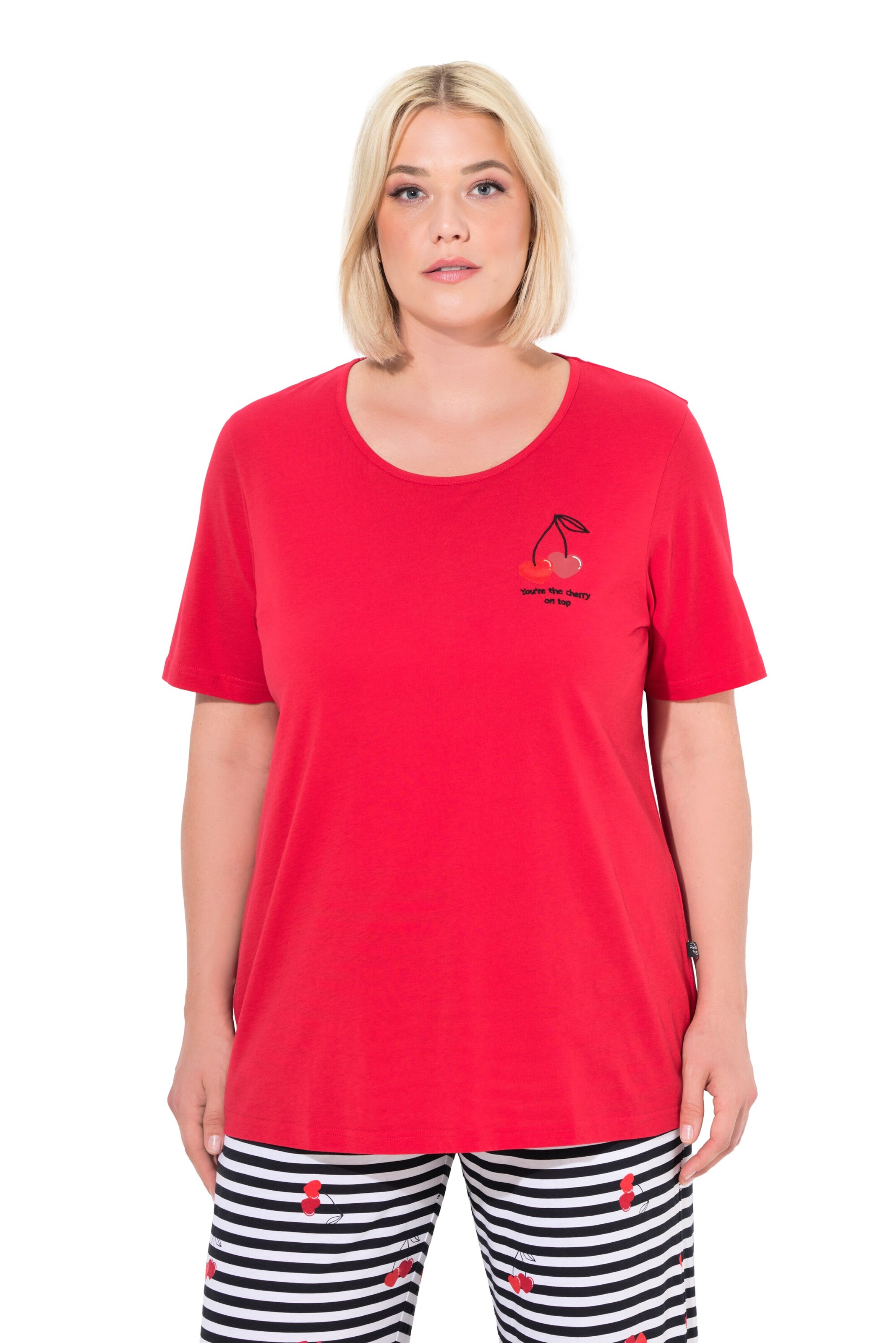 Ulla Popken Pajama shirt in Red: front
