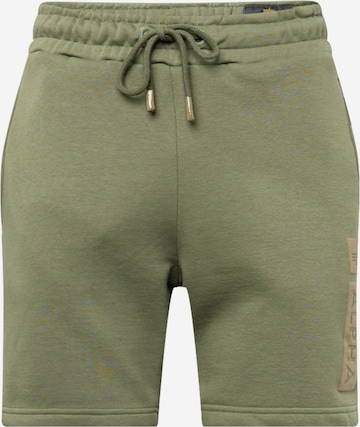 ALPHA INDUSTRIES Regular Broek in Groen: voorkant