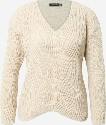 Pull-over Sublevel en beige : devant