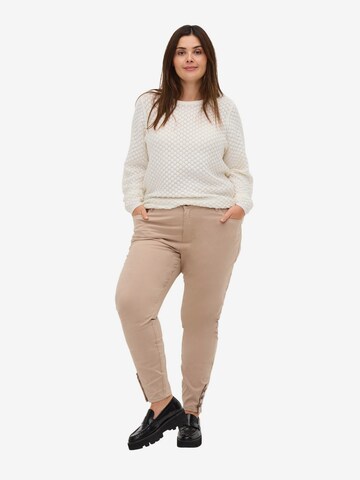 Zizzi Skinny Jeans 'Amy' in Beige