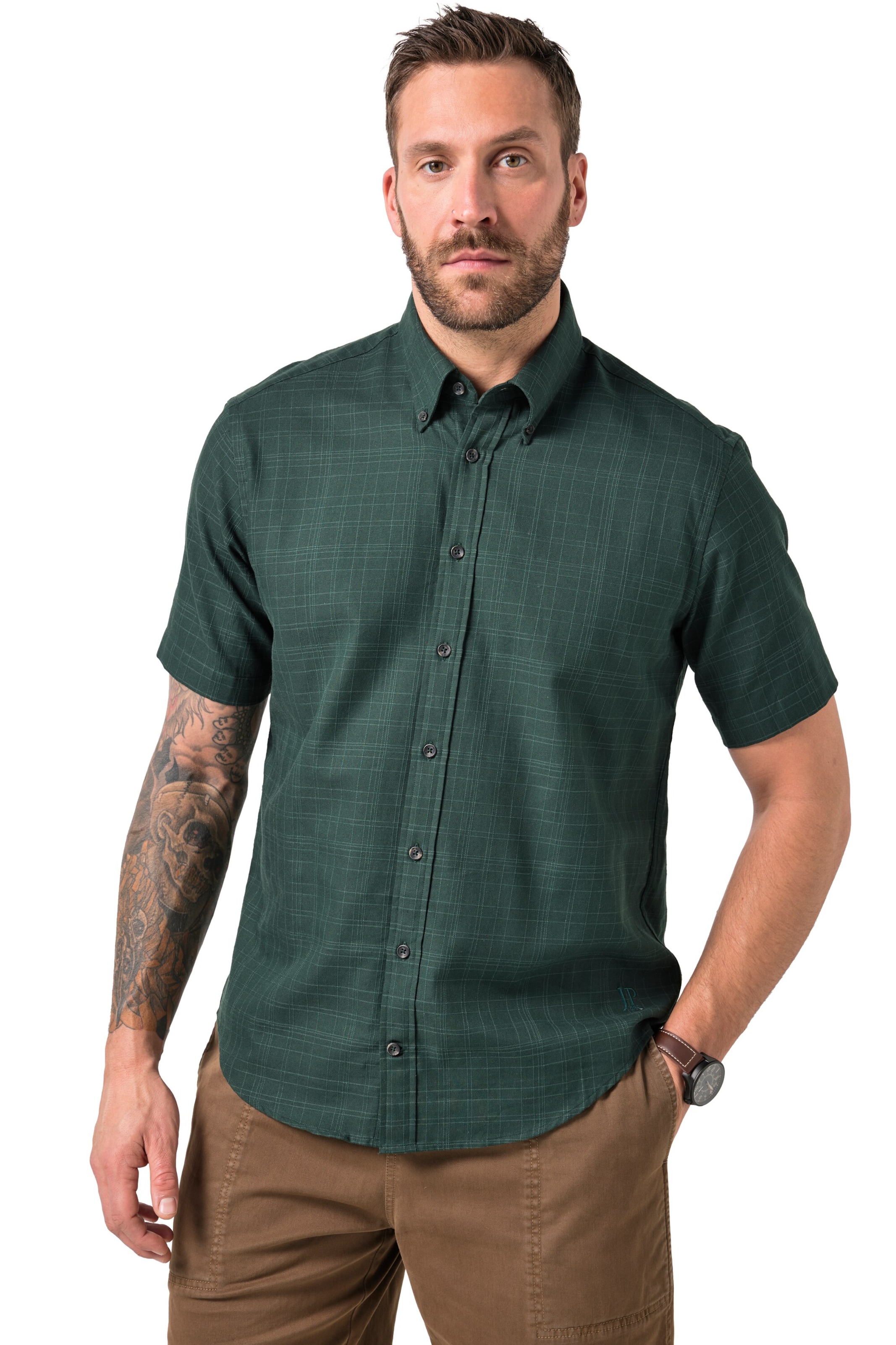 JP1880 Regular fit Button Up Shirt in Green: front