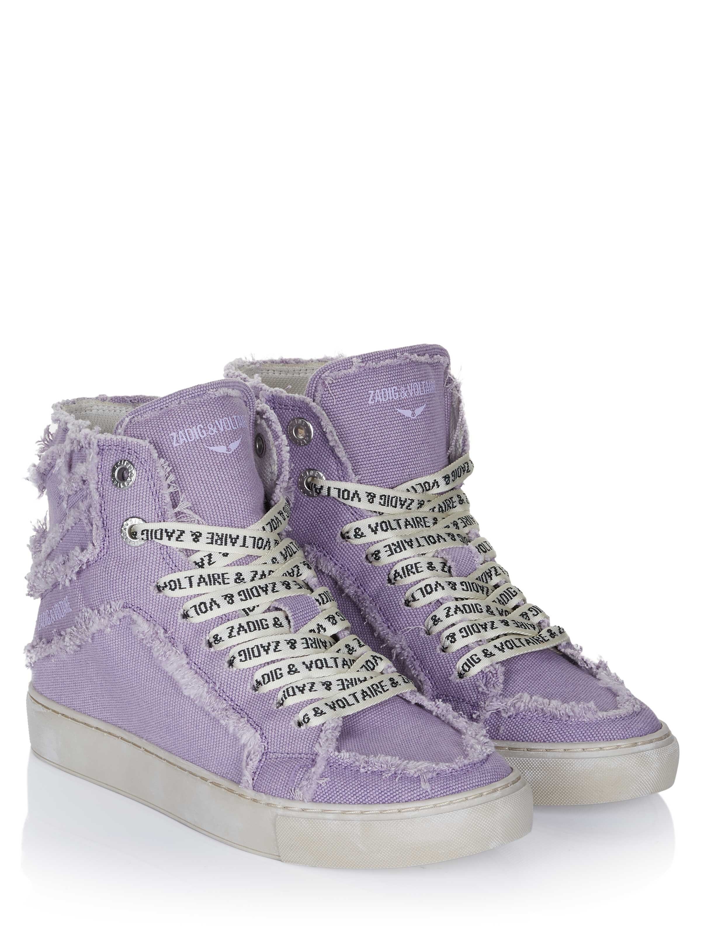 Zadig & Voltaire Sneakers hoog 'Zadig & Voltaire HIGH FLASH CANVAS Sneaker lila' in Lila