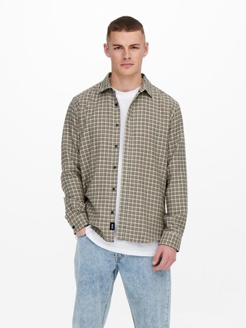 Only & Sons Regular fit Skjorta 'Tevin' i grå: framsida