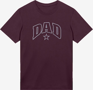 F4NT4STIC T-Shirt 'Dad Stern Vatertag College' in Braun: Vorderseite