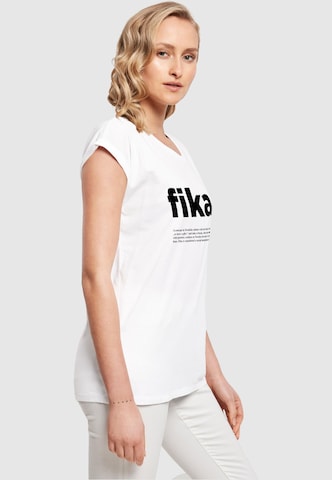 Mister Tee Shirt 'Fika Definition' in Wit