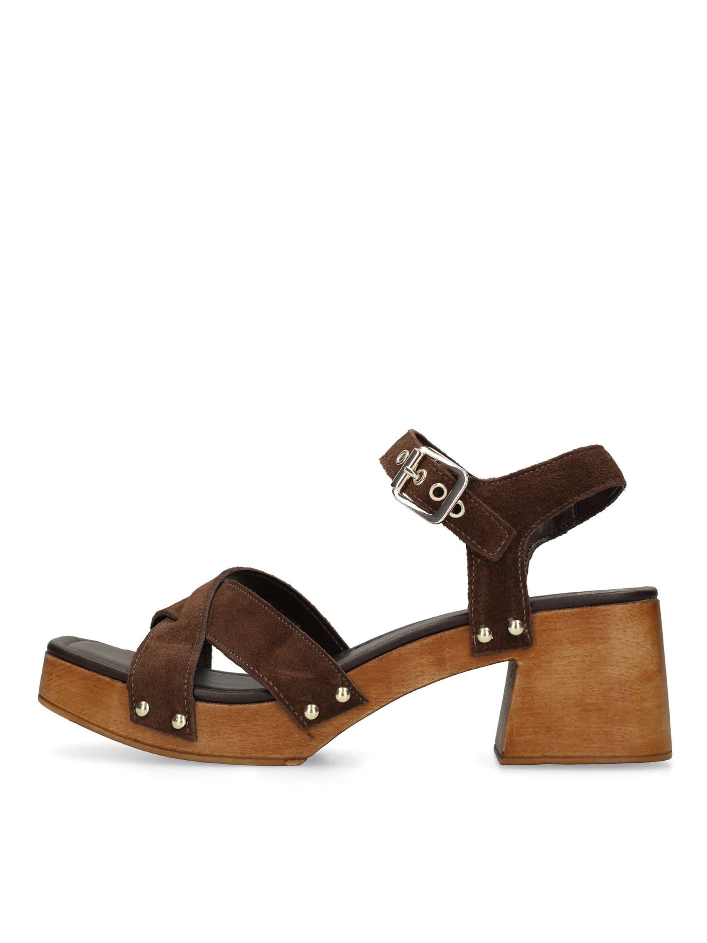 MANFIELD Sandalen met riem in Bruin