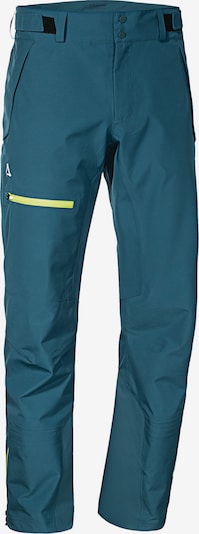 Schöffel Pantalon outdoor 'Cimerlo' en bleu cyan / jaune fluo, Vue avec produit