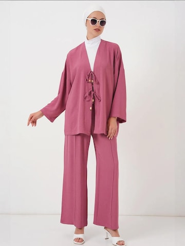 Pantalons de tailleur Bigdart en rose : devant