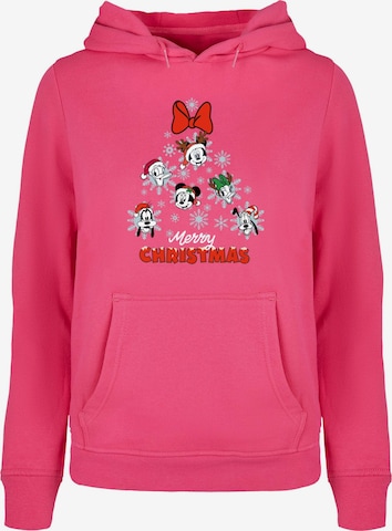 ABSOLUTE CULT Sweatshirt 'Mickey And Friends - Christmas Tree' in Pink: predná strana