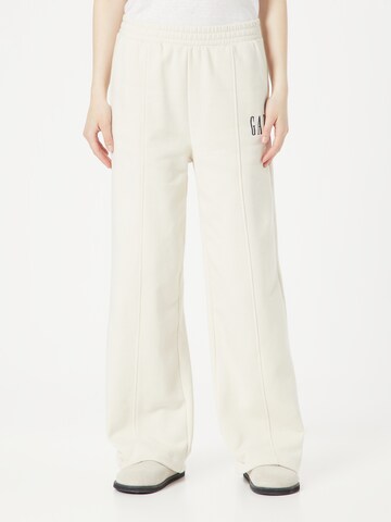 Wide Leg Pantalon GAP en beige : devant