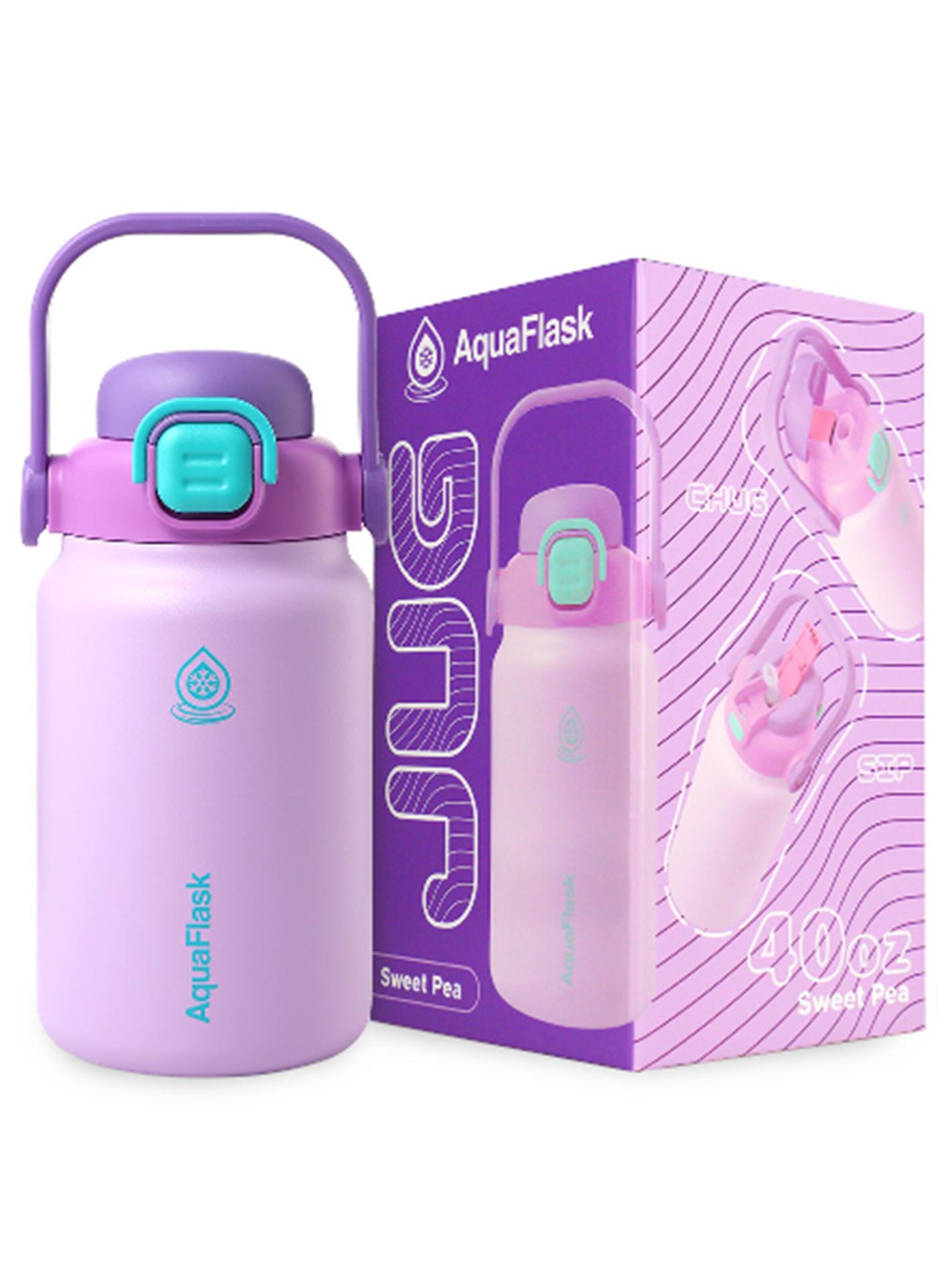 AquaFlask Láhev na vodu 'AquaFlask Termoláhev JUG 1180 ml' – fialová