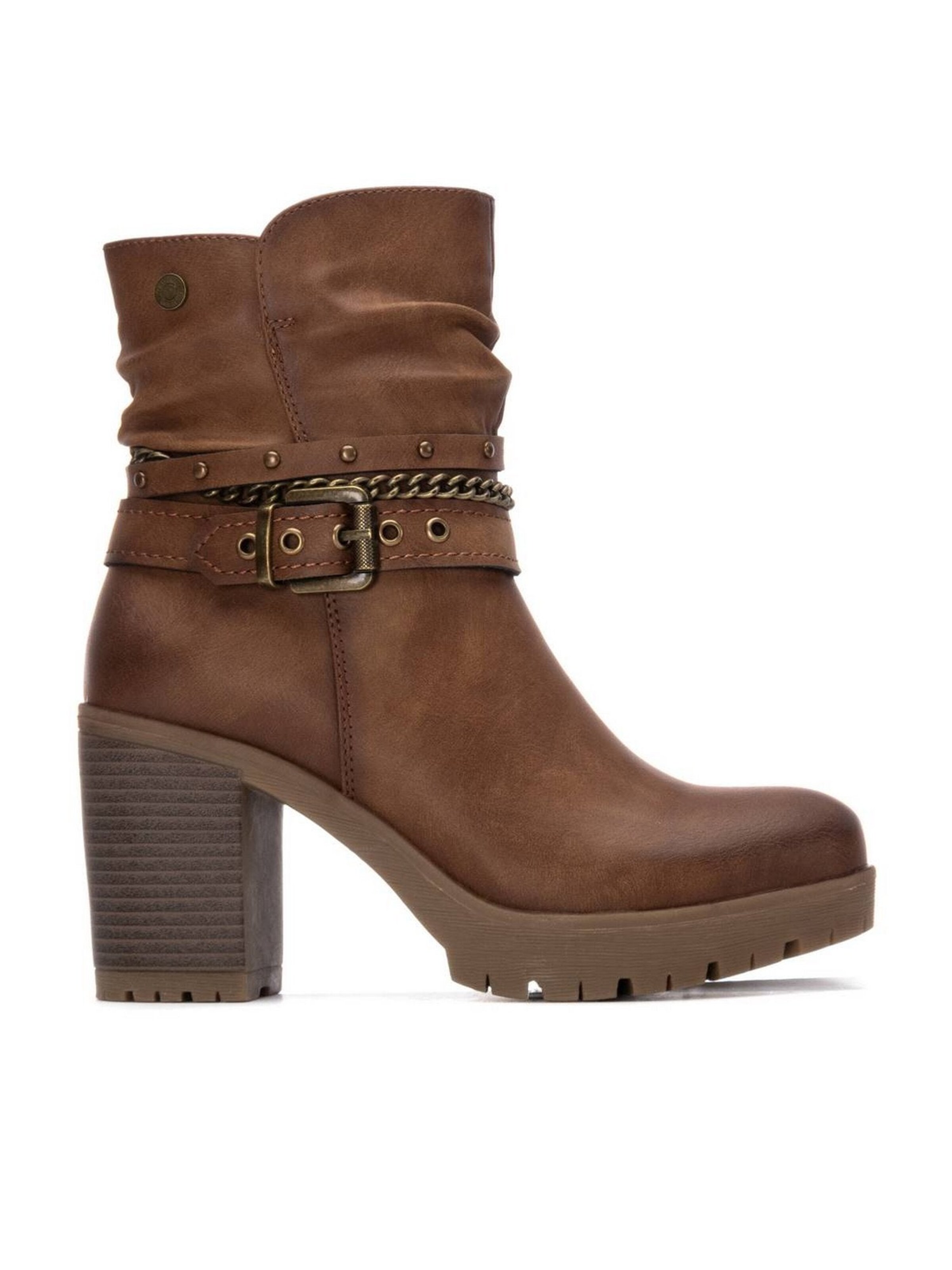 Stivale stringato 'Tronchetto Tacco- 172917' di Refresh in beige: frontale