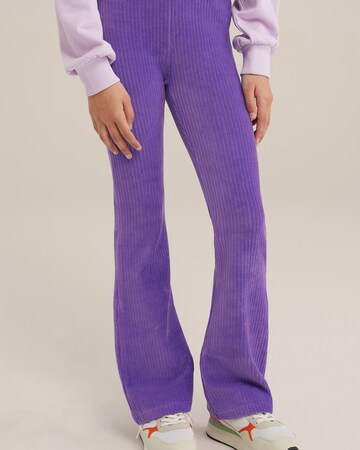 WE Fashion Flared Leggings i lila: framsida