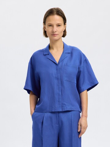 SELECTED Blouse 'SLFLyra' in Blauw: voorkant