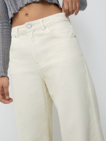 Pull&Bear Wide Leg Hose in Beige