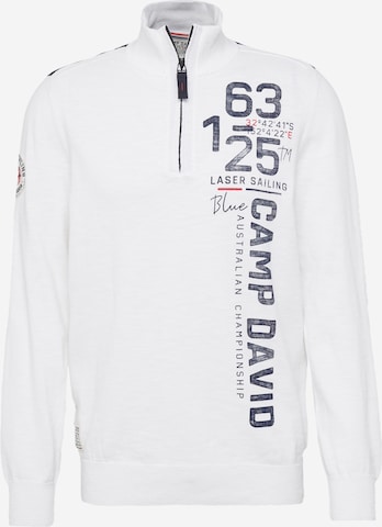 CAMP DAVID Sweater in White: front