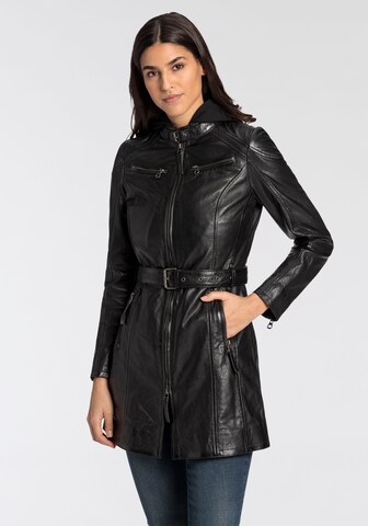 Gipsy Between-Seasons Coat in Black: front