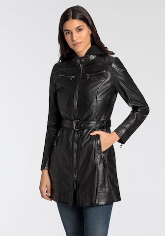 Gipsy Between-Seasons Coat in Black: front