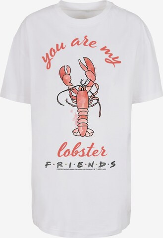 F4NT4STIC Oversized shirt 'Friends TV Serie Lobster Chest' in Wit: voorkant