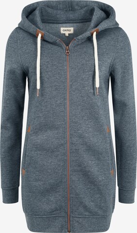 Oxmo Zip-Up Hoodie 'Vicky Straight-Zip' in Blue: front