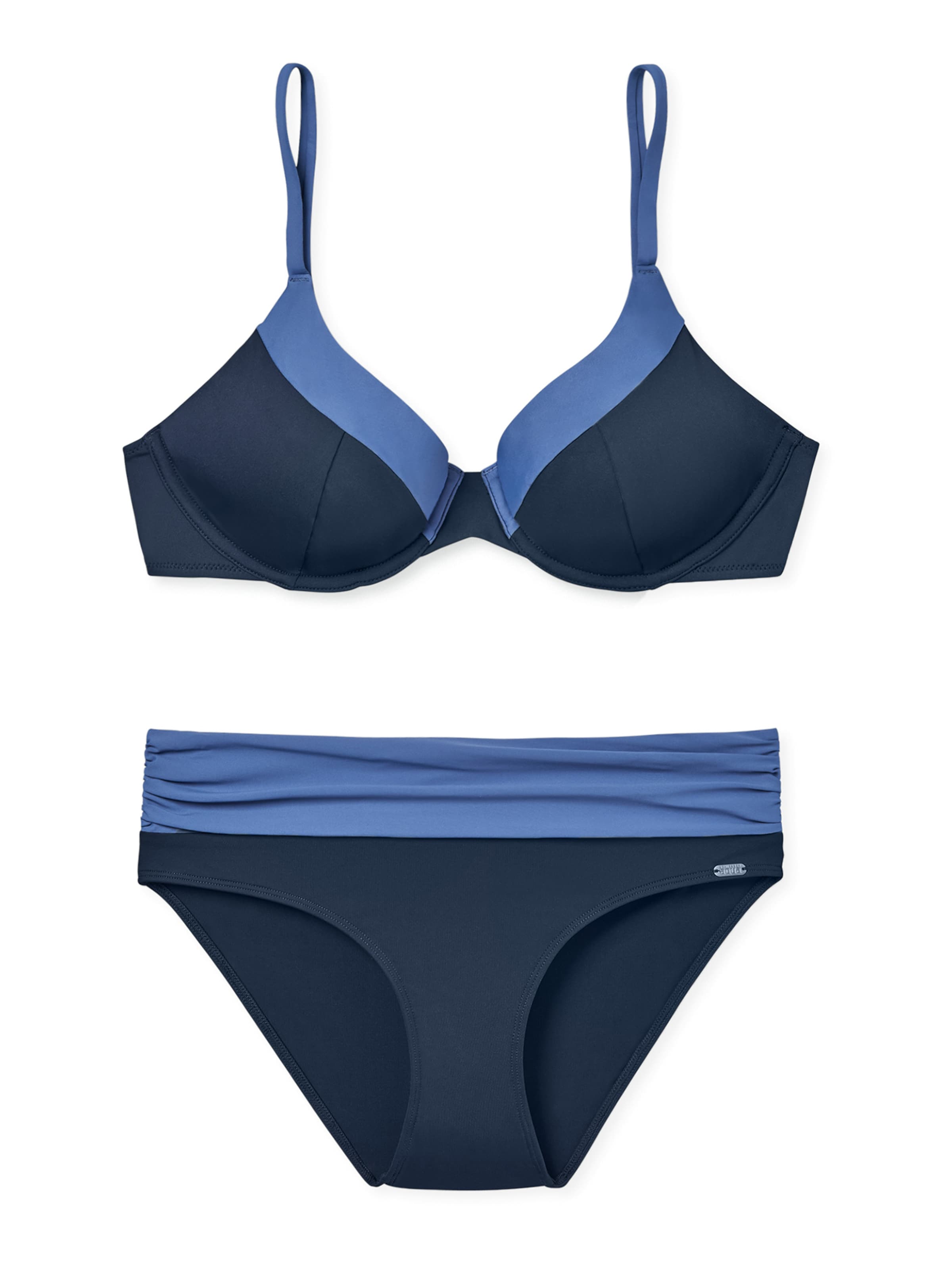 SCHIESSER Triangel Bikini 'Aqua Sea Blossom' in Blau: Vorderseite