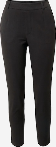 VILA Slim fit Pleat-Front Pants 'Varone' in Black: front