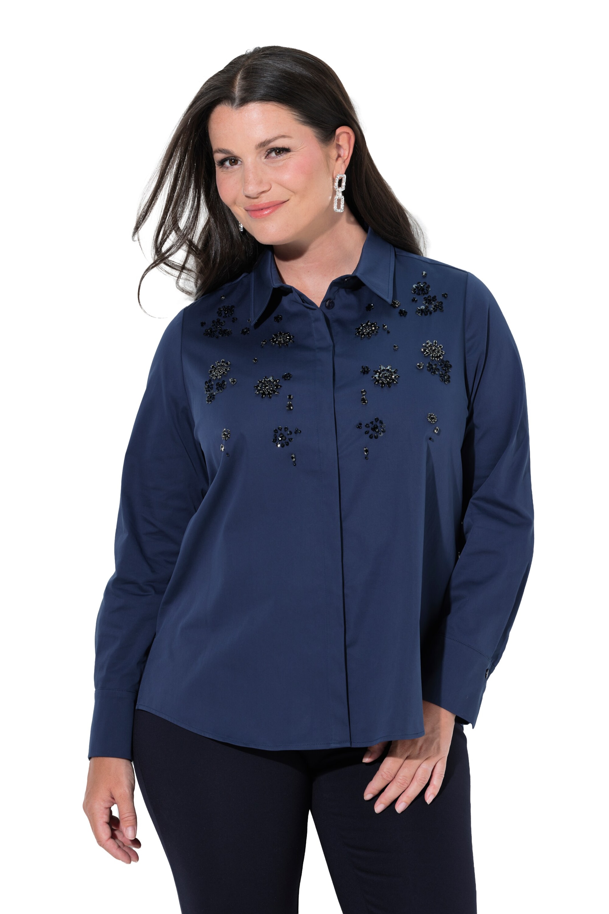Ulla Popken Blouse in Blauw: voorkant