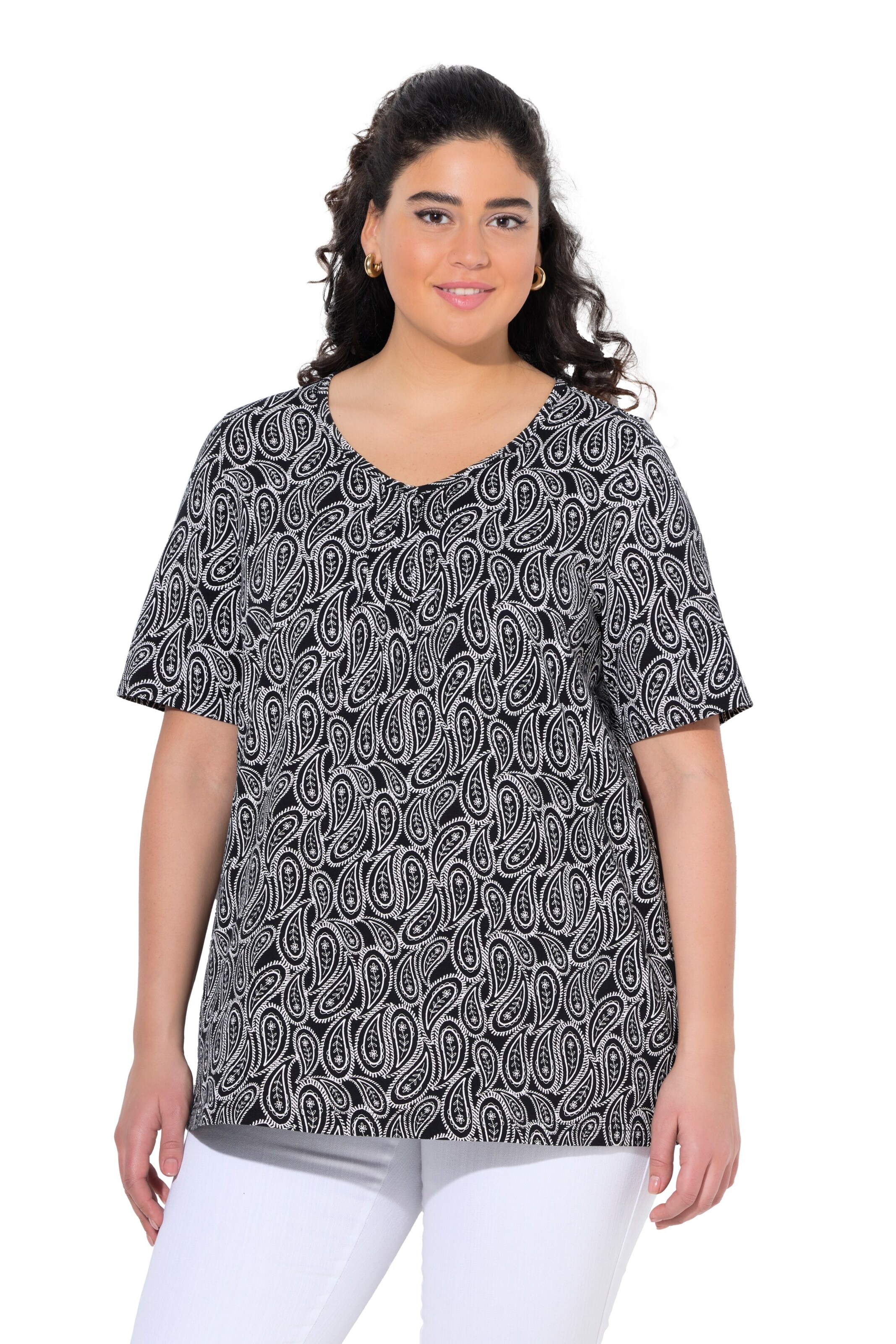 Ulla Popken T-Shirt in Schwarz: Vorderseite