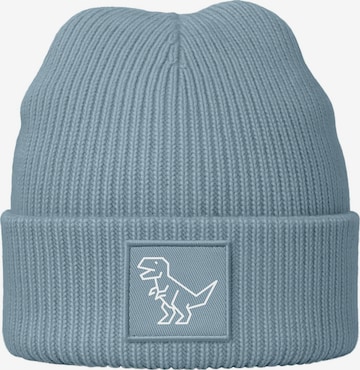 Neverless Beanie 'Polygon T-Rex' in Blue: front