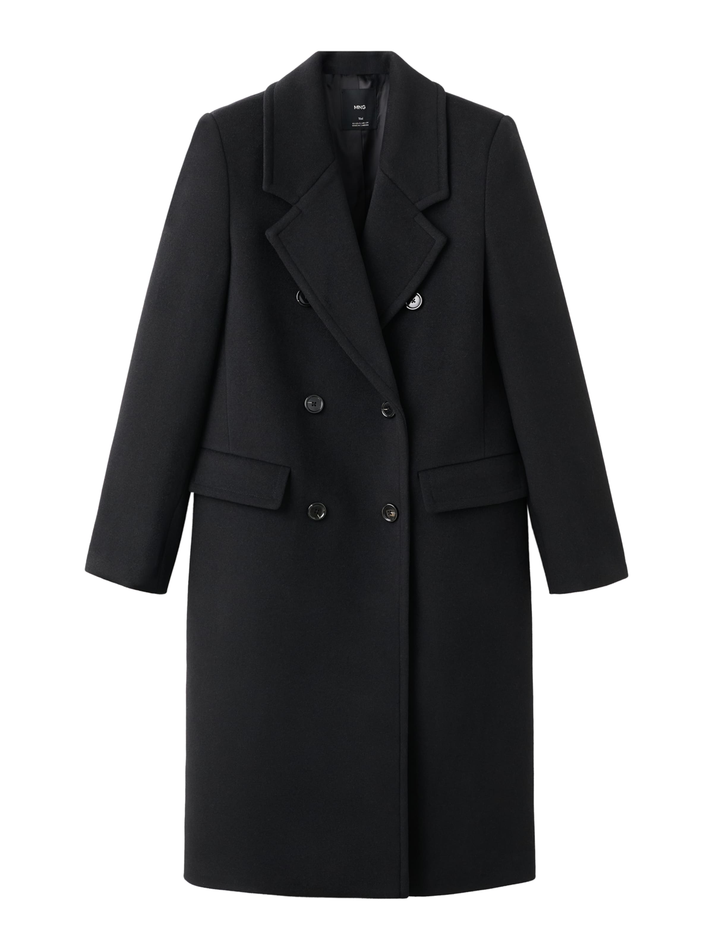 MANGO Tussenmantel 'EYE' in Zwart: voorkant