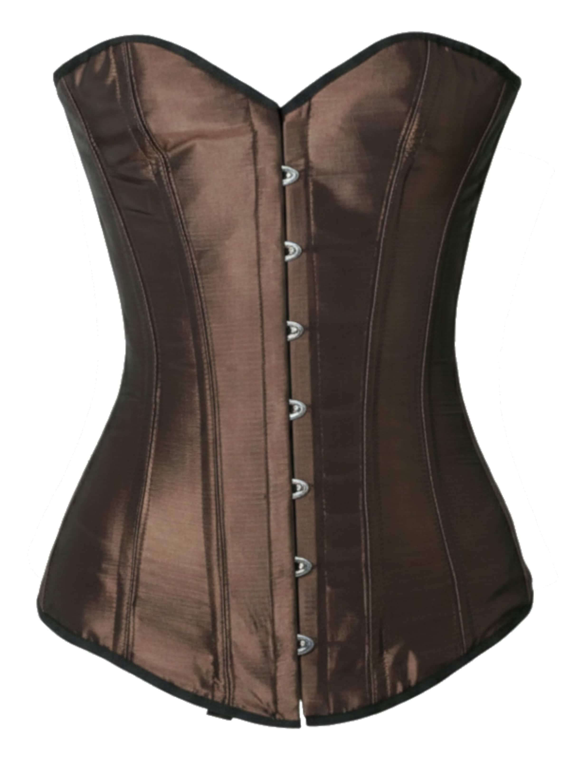 fapedo Bodice 'Satin Vollbrust Korsett Corsage sx99' in Brown: front
