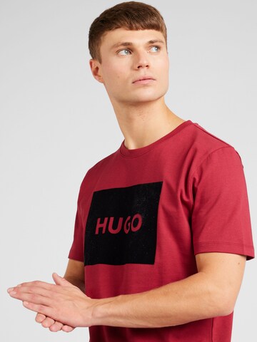 HUGO T-Shirt 'Dulive_V' in Rot