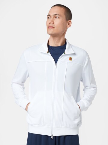 NIKE Athletic Jacket in White: front