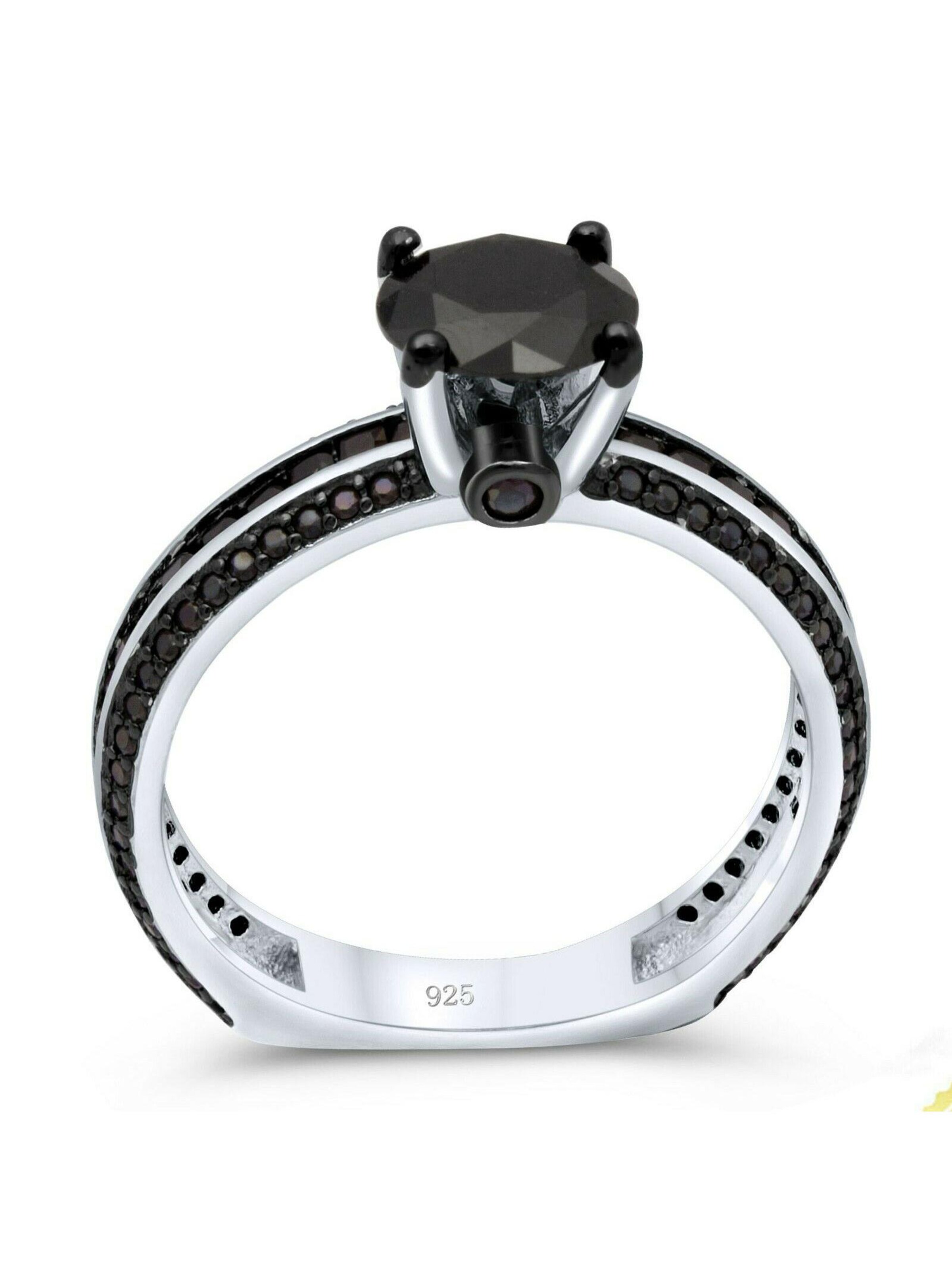 Tony Fein Ring 'Solitär'‌‌‌‌ in Schwarz