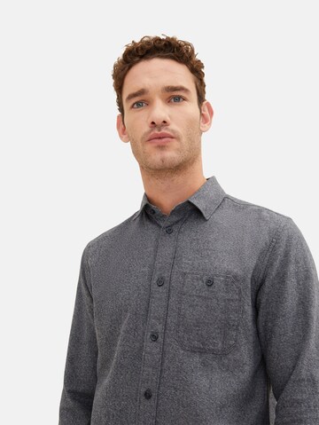 TOM TAILOR Regular fit Button Up Shirt in Grey