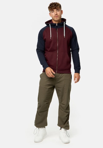 INDICODE JEANS Sweat jacket ' Pulko ' in Red