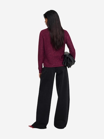 Pullover 'JDYMIA L/S V-NECK SEQUIN PULLOVER KNT 15379783' di JDY in rosso