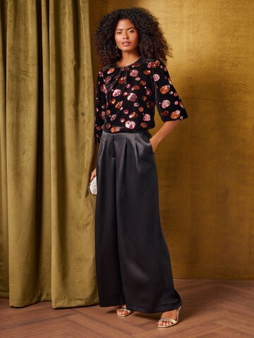 Chemisier love & roses en noir