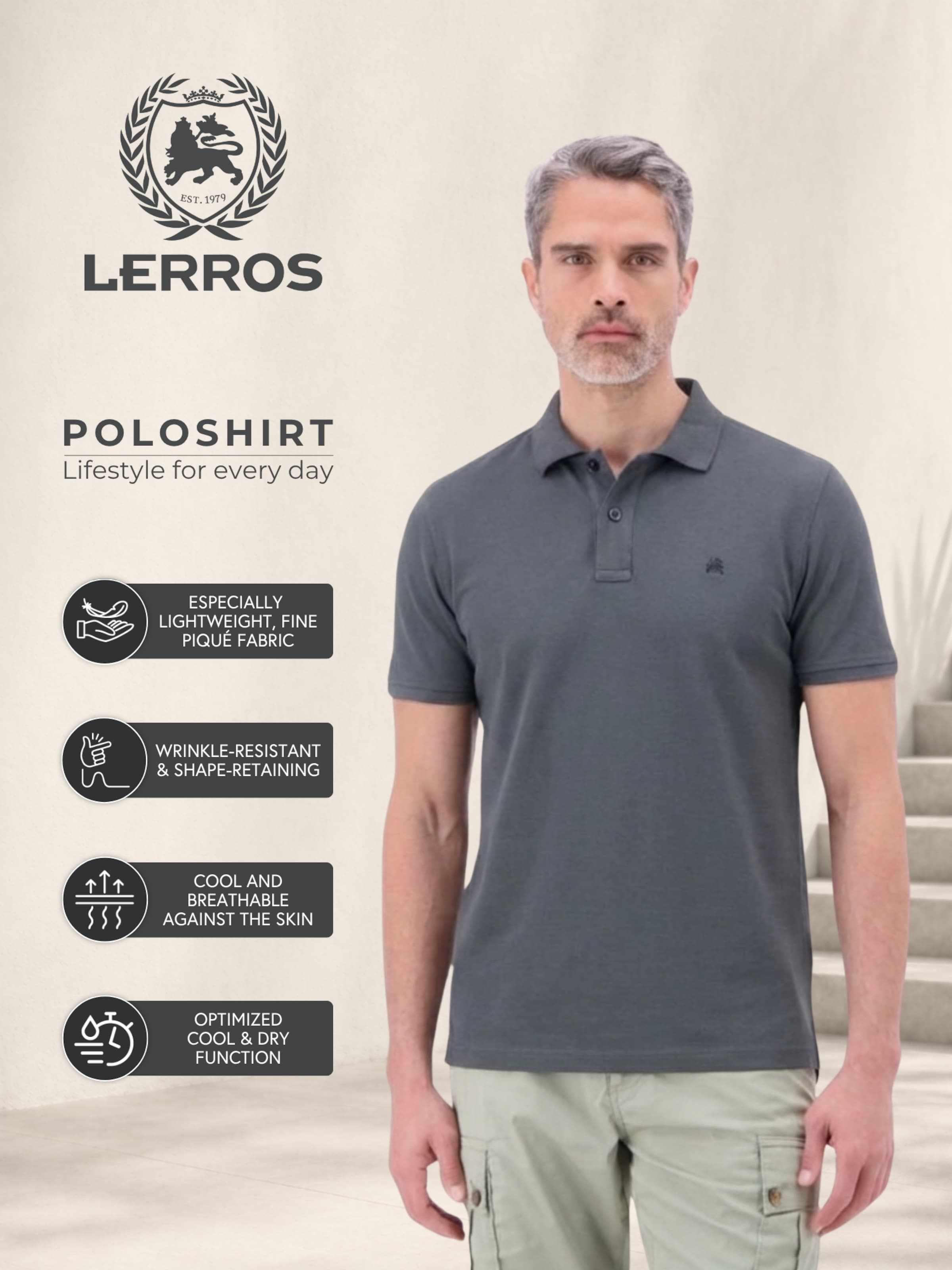 LERROS Shirt in Grey