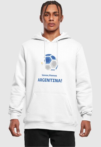Merchcode Sweatshirt ' Vamos Vamos Argentina' in Wit: voorkant