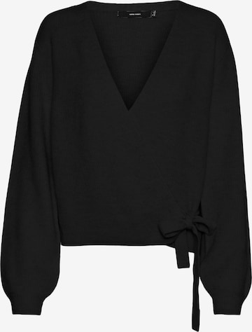 VERO MODA Knit Cardigan in Black: front