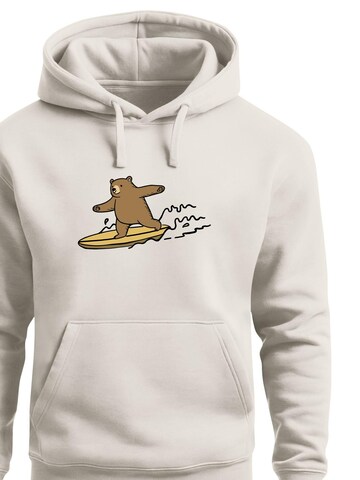 Neverless Sweatshirt 'Surfing Bear'‌‌‌‌‌ in Beige