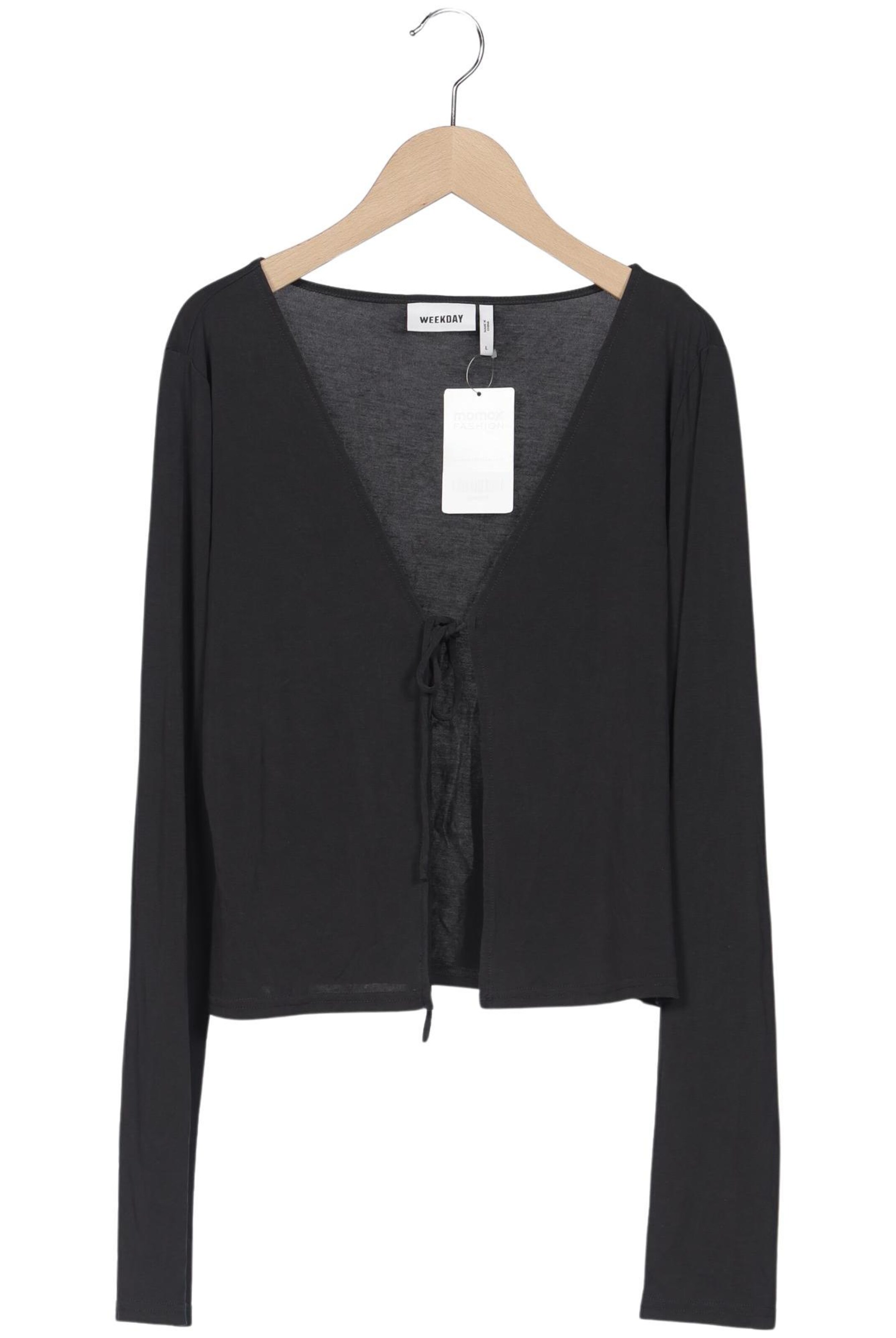 WEEKDAY Strickjacke L in Schwarz: Vorderseite