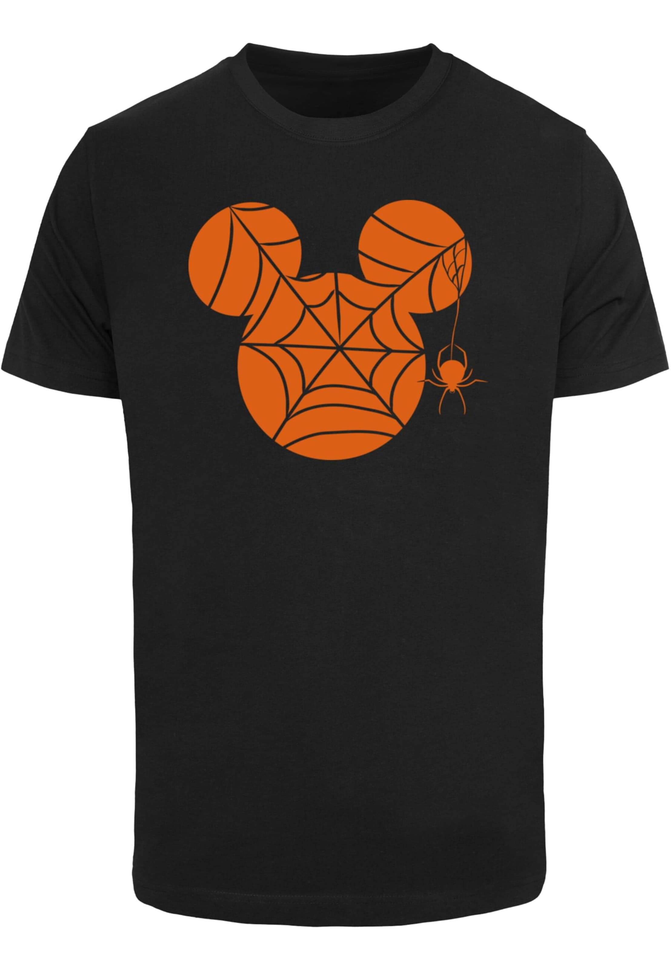 ABSOLUTE CULT T-Shirt 'Mickey Mouse - Halloween Cobweb' in Schwarz: Vorderseite