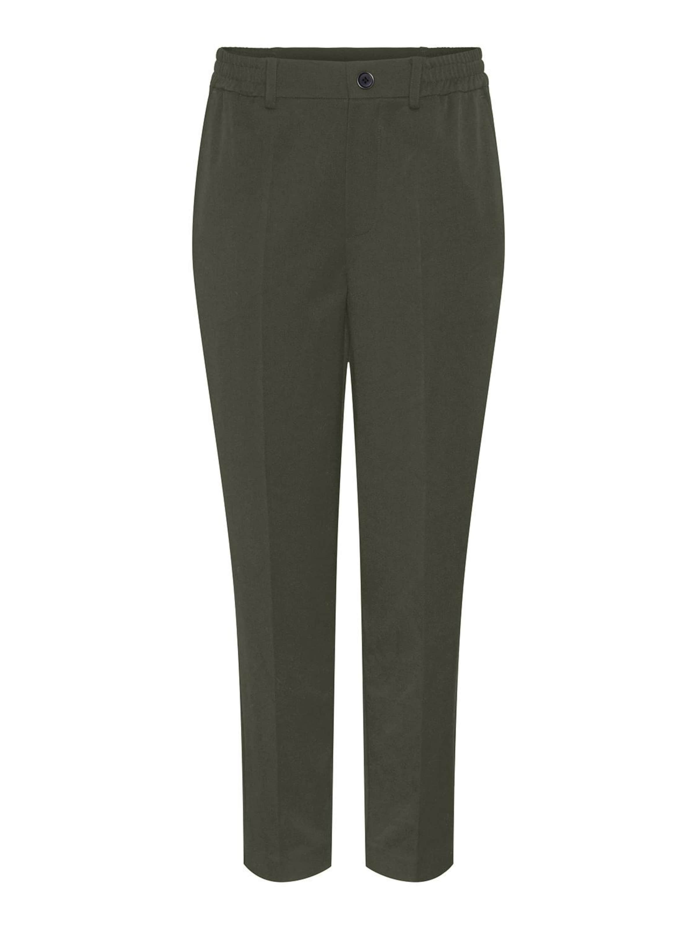 Pantaloni con piega frontale 'CAMIL' di PIECES in verde: frontale