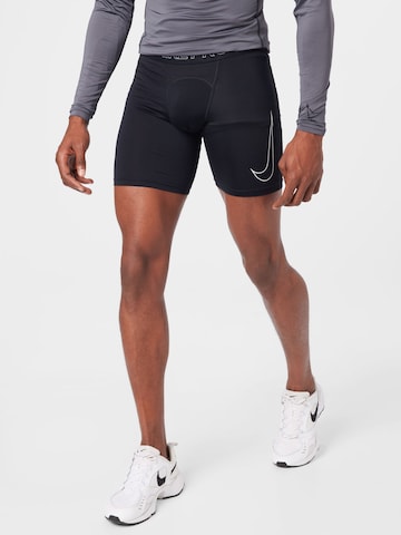 NIKE Skinny Sportunterhose in Schwarz: predná strana