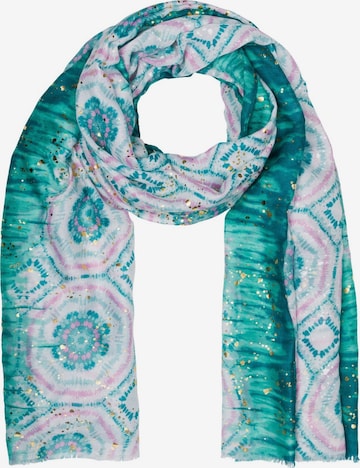 styleBREAKER Schal 'Schal mit Batik Muster Metallic' in Blau: Vorderseite