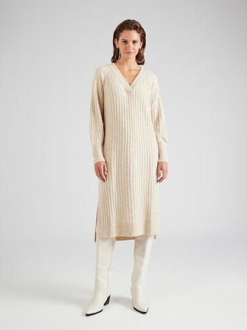 SOAKED IN LUXURY Knitted dress 'Rakel' in Beige: front